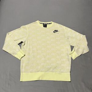 Nike Air Cropped Women’s Sweatshirt  Crewneck – All Over Print, Yellow - Small